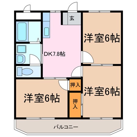 上旭ハイツの物件間取画像